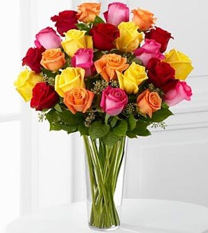 Premium Long Stem Roses - Multicolored'