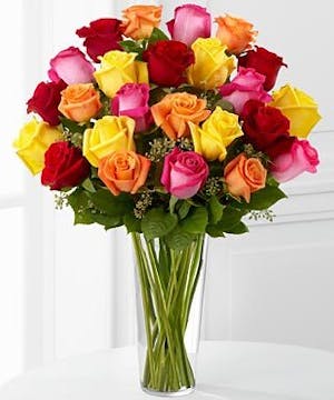 Premium Long Stem Roses - Multicolored'