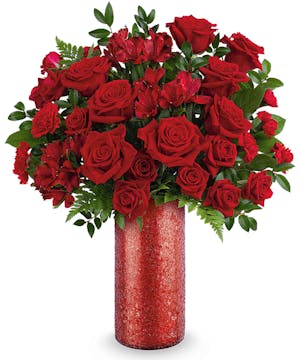 Elegant Red Rose & Alstroemeria Bouquet