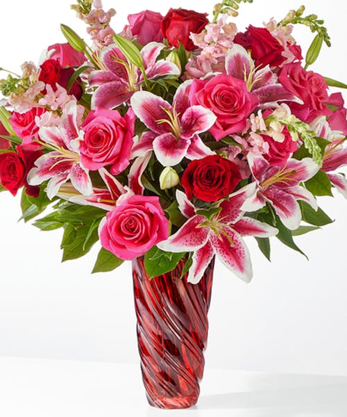 Always You Bouquet with Red Vase