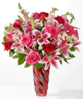 Always You Bouquet with Red Vase