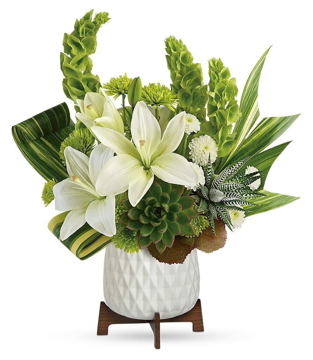 Artistic Angles Bouquet: White & Green Floral Bouquet - Veldkamp's