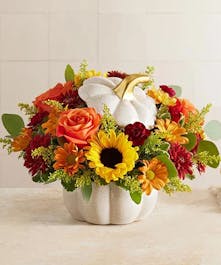 Modern White Pumpkin Bouquet 