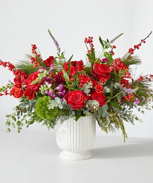 Big Red Bow Christmas Bouquet