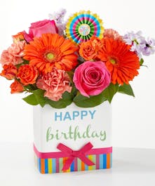 Orange, Pink & Lavender Birthday Bouquet 