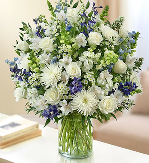 Sincerest Sorrow Bouquet - Blue and White