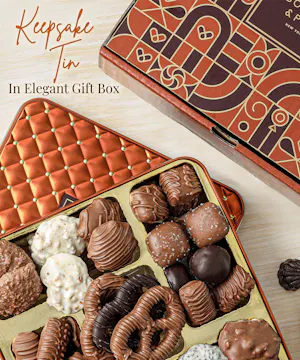 Bonnie & Pop Chocolate Gift Basket in Keepsake Tin