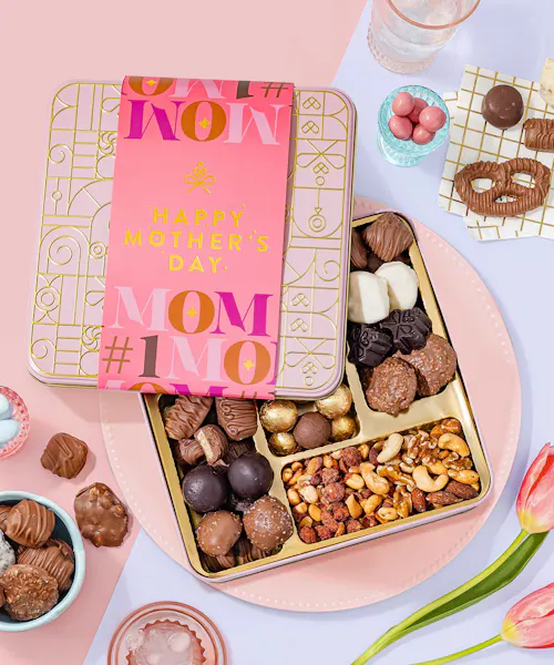 Bonnie & Pop Mother's Day Gift Box, Chocolate & Nut Snack Box