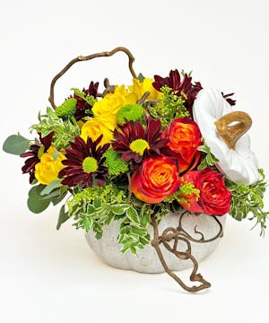 Modern White Pumpkin Bouquet