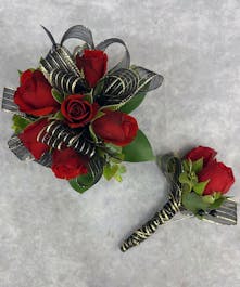 Fancy Rose Corsage & Boutonniere 