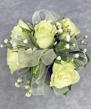 Rose & Babies Breath Wrist Corsage