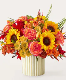 Fall Campfire Bouquet with Ivory Vase