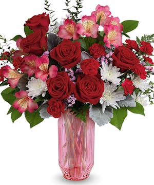 Elegant Red, White & Pink Bouquet