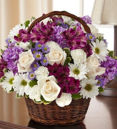 Peace, Prayers & Blessings Basket - Lavender & White