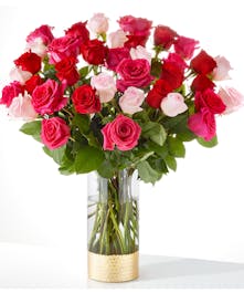 Pink, Red & Hot Pink Rose Bouquet 