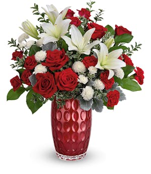 Elegant Red & White Valentine Bouquet