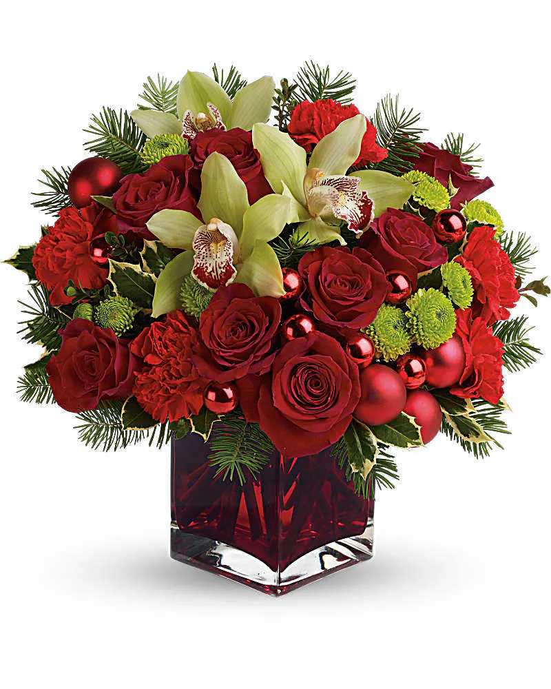 Merry & Bright Bouquet Traditional Christmas Bouquet Veldkamp's