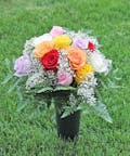 Mixed Color Rose Graveside Tribute Urn