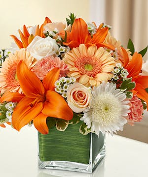 Peach, Orange & White Sympathy Bouquet