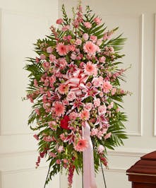 All Pink Mixed Flower Standing Spray 