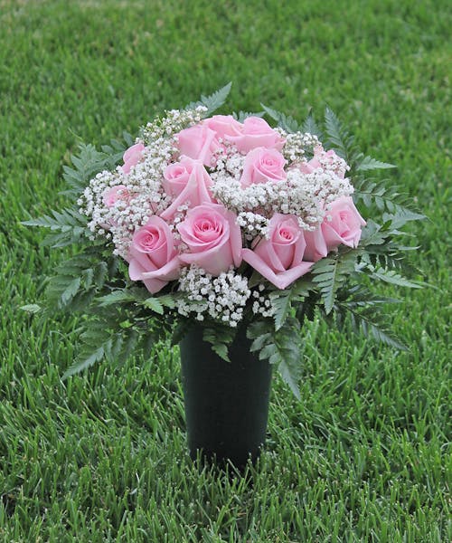 Pink Rose Graveside Tribute Urn