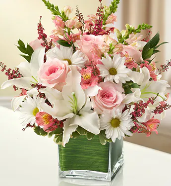 Sympathy and Love Bouquet: Pink & White Sympathy Bouquet