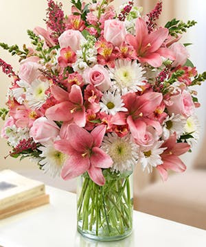 Pink & White Mixed Flower Sympathy Arrangement