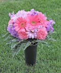 Pink & Lavender Mixed Floral Graveside Tribute Urn
