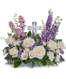 Lavender and White Inspirational Sympathy Arrangement 