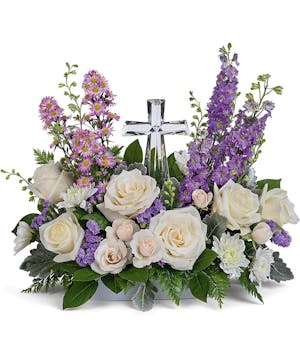 Lavender and White Inspirational Sympathy Arrangement