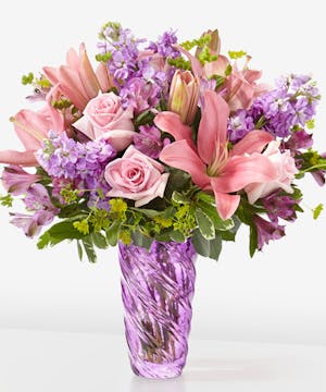 Precious Petals Bouquet with Lavender Vase