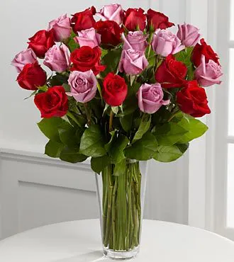 Red & Lavender Rose Bouquet