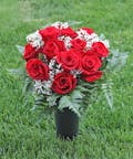 Red Rose Graveside Tribute Urn