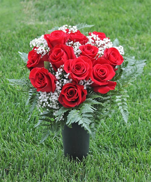 Red Rose Graveside Tribute Urn