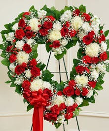 Red & White Standing Open Heart 