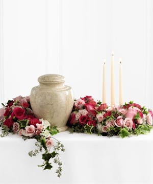 Pink Rose Cremation Arrangement