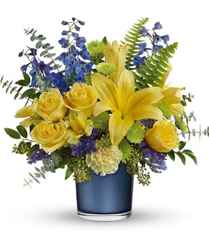 Sophisticated Blue & Yellow Bouquet