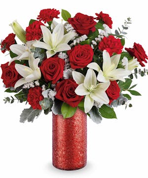 Elegant Red & White Bouquet