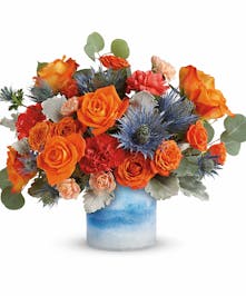 Orange & Blue Floral Bouquet 