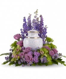 Lavender and Green Cremation Arrangement 