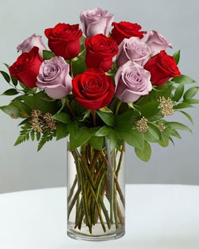 True Passion Lavender & Red Rose Bouquet