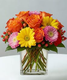 Peach, Yellow & Orange Floral Bouquet 