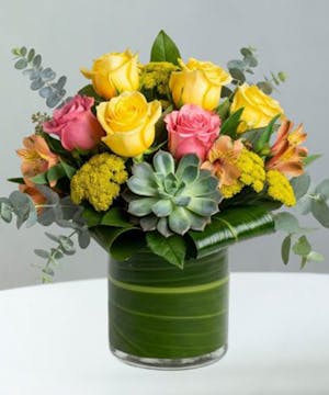 Yellow & Pink Floral Bouquet