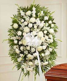 All White Mixed Flower Standing Spray 