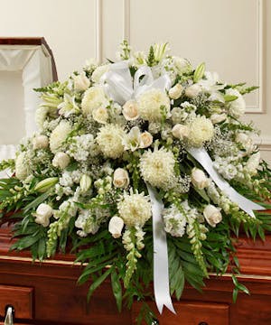 White Mixed Floral Casket Spray