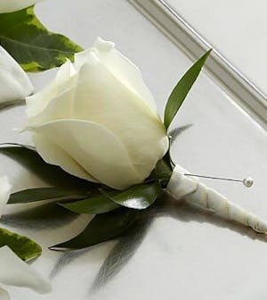 White Rose Boutonniere