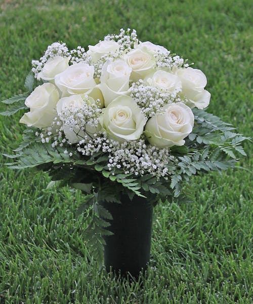 White Rose Graveside Tribute Urn