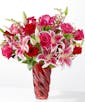 Always You Bouquet with Red Vase - Deluxe