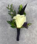 Fancy White Rose Boutonniere