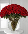 100 Red Roses in a Pillow Vase